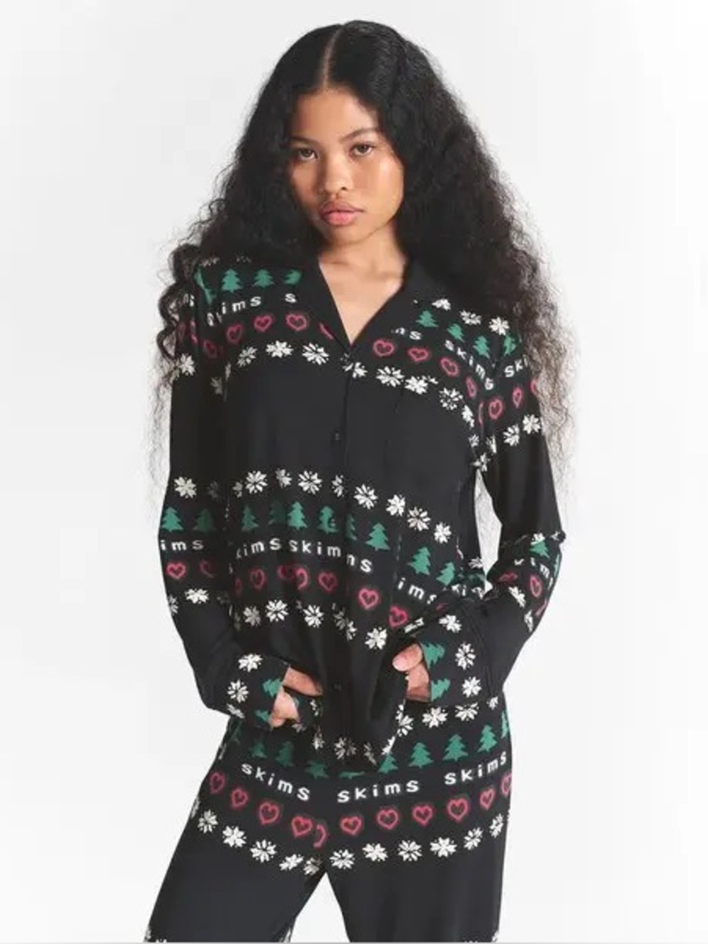 SKIMS x Cactus Plant Flea Market Women's Sleep Long Sleeve Button Up Set